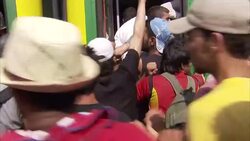 Migrants at Train Station in Bicske News Clip