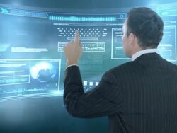 Digital Touch in virtual space. Stock Footage