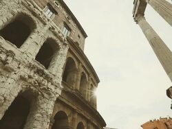 Theatre of Marcellus and Bellona Temple Stock Footage