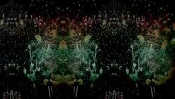 A digital kaleidoscope generator creates the images of a fireworks display. Stock Footage
