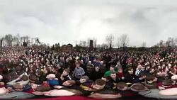 Ashbourne Shrovetide Football Match 2018 Stock Footage