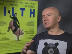 INTERVIEW - Irvine Welsh on characters, the comparison to 'Trainspotting' at 'Filth' Interviews on September 30, 2013 in London, England. Stock Footage