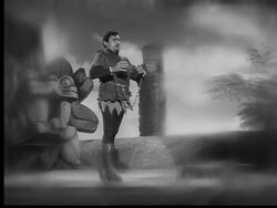 1951 B/W WS Opera singer Jan Peerce performing on stage/ USA Stock Footage