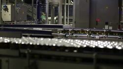 Drink Cans on the Production Lines Stock Footage