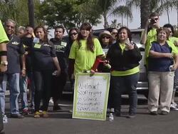 Walmart employees protest Stock Footage