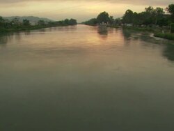 WS View of Ganga river  / Uttarakhand, India Stock Footage