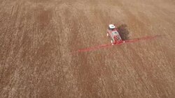Crop Sprayer, Aerial View Stock Footage