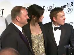 Kevin Robert Frost, Sandra Bullock, Kevin Huvane at the amfAR's Inspiration Gala at Los Angeles CA. (Footage by WireImage Video/Getty Images Entertainment Video) Stock Footage