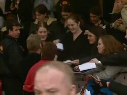 Kenneth Branagh signing autographs at the premiere of Harry Potter and the Chamber of Secrets. News Clip