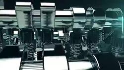 Working V8 Engine 3D Animation Stock Footage