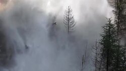 Flood Waves Destroying Valley (Loopable) Stock Footage