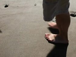 Walking on Sand Stock Footage