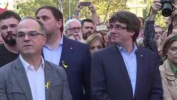 CLEAN : Catalan leader attends Barcelona pro independence rally News Clip