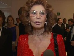 INTERVIEW - Sophia Loren - Sophia Loren's 80th Birthday Celebration Stock Footage