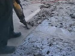 Using A Hammer drill Stock Footage