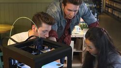 4K: Young professionals working with a 3D printer Stock Footage