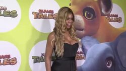 Laverne Cox at Uma Thurman Hosts The Launch of Dino Tales and Safari Tales at The American Museum of Natural History with Kuato Studios Stock Footage