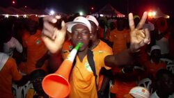 CLEAN : Football: fans celebrate as Ivory Coast reach quarter finals News Clip