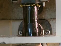 CU Champagne bottles on production line / Wiltingen, Saar-Valley, Rhineland-Palatinate, Germany Stock Footage