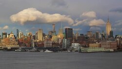 Manhattan, view of Midtown Manhattan across the Hudson River, New York, United States of America Stock Footage
