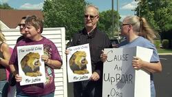 Protests outside dental surgery of Walter Palmer News Clip