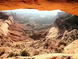 WS PAN Sunrise through barren desert  / UTAH,United States   Stock Footage