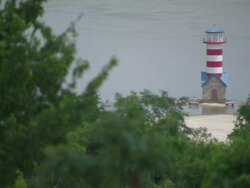  MS Lighthouse at Mississippi river / St Louis, Missouri, United States Stock Footage