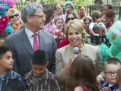 Gary E. Knell introduces Katie Couric; Couric on wearing stilettos for this occasion; on feeling honored to be part of this project. Stock Footage