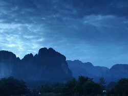 Vang Vieng Dusk Stock Footage