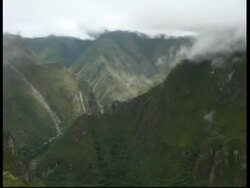 Urubamba Valley, from Machu Picchu, MS, Peru Stock Footage
