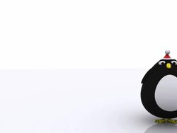 3D Christmas Penguin Playing with Cap Stock Footage