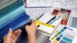 Interior designer working Stock Footage