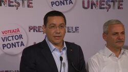 PM Ponta at campaign headquarters as exit polls suggest he will face mayor in runoff News Clip