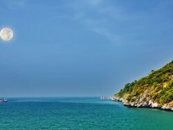 Moon and sea Stock Footage