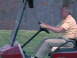 Alex's Golf Cart - Panning Right to Left Stock Footage
