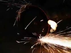 Steel gets cut Stock Footage