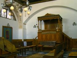 WS PAN View of etz hayyim synagogue interior /Greece Stock Footage