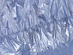 CU Frost pattern on window / Tweed, Ontario, Canada Stock Footage