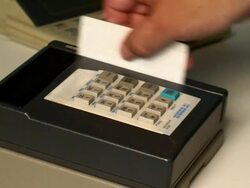 Credit Card Terminal Stock Footage