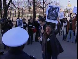 Protesters hold anti-Gadhafi demonstration News Clip