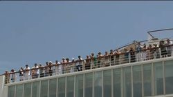 Passengers leave disabled ship after days adrift at sea News Clip