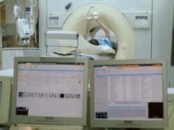 MRI procedure in the hospital Stock Footage