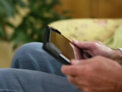 Reading on Digital Tablet PC Stock Footage