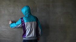 Graffiti artist for your text (HD) Stock Footage