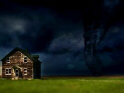 Tornado Twister with Farmhouse Stock Footage