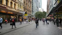 Pedestrians at Pitt Street Mall, Sydney, Australia Stock Footage