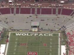 WS AERIAL ZI View of Carter Finley Stadium - during game / North Carolina, United States Stock Footage
