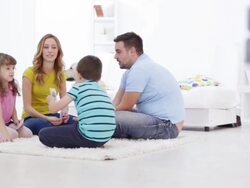HD: Cheerful Family Playing Cards. Stock Footage