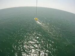Man flying with parachute Stock Footage