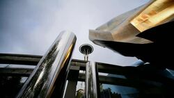 EMP Museum and Space Needle Stock Footage